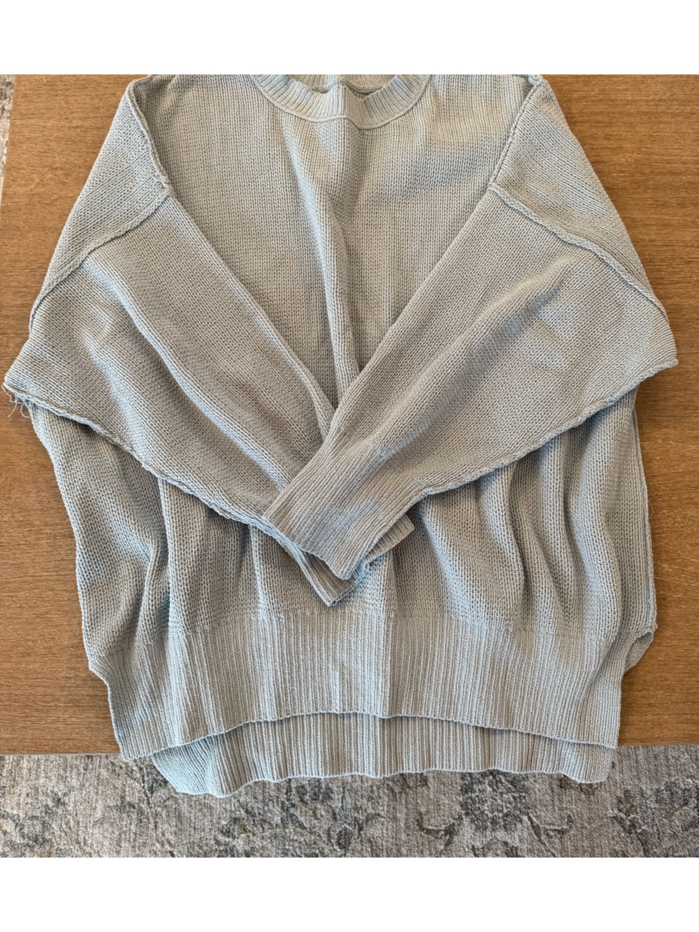 Abercrombie Light Blue Women's Oversized Knit Sweater